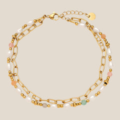 Two Chain And Pearl Fußkette