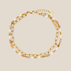 Two Chain And Pearl Fußkette