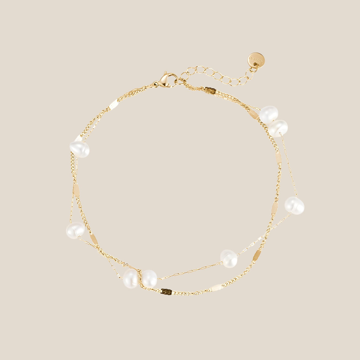 Bubbly Pearls Multilayered Fußkette