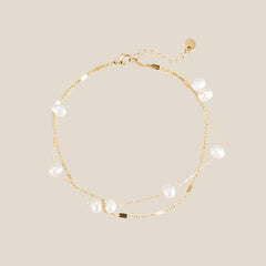Bubbly Pearls Multilayered Fußkette