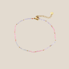 Colorful Morganite Semi-Precious Gemstone Fußkette