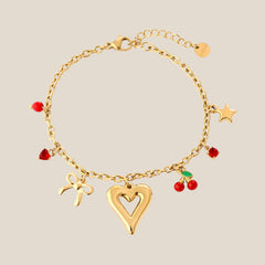 Garnet nice Heart Armband
