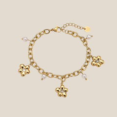 Pearl Flower Diamond Armband