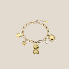 Diamond Angel Star And Heart Armband