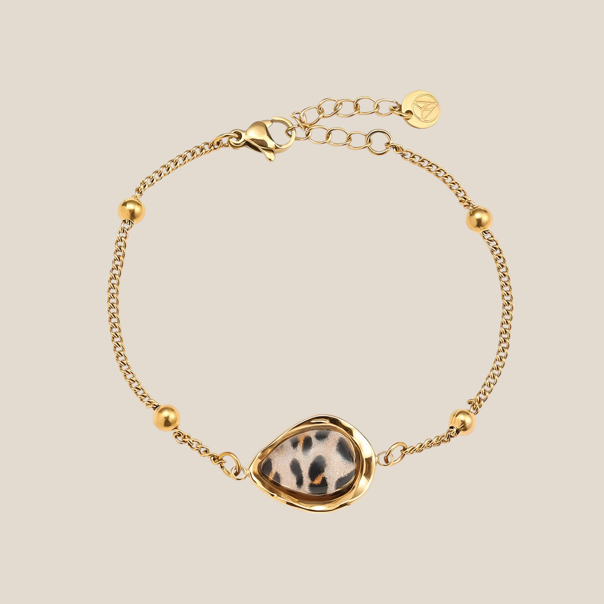 Leopard Print In Thin Chain Armband