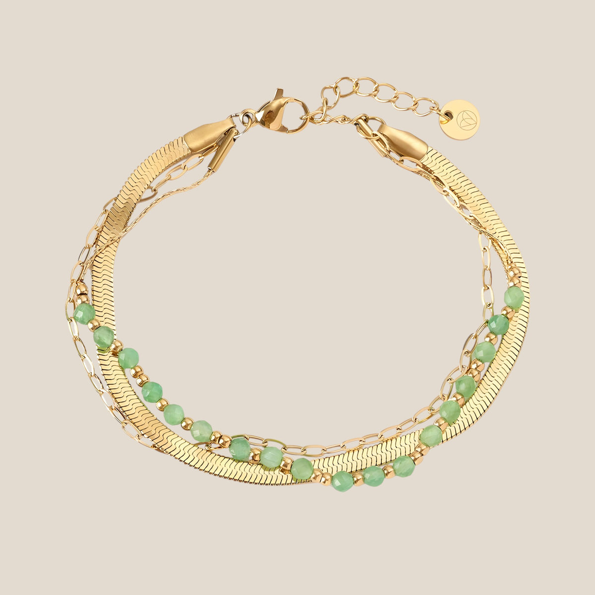 Triple Chain Gold Beads Armkette