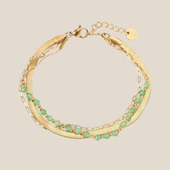 Triple Chain Gold Beads Armkette