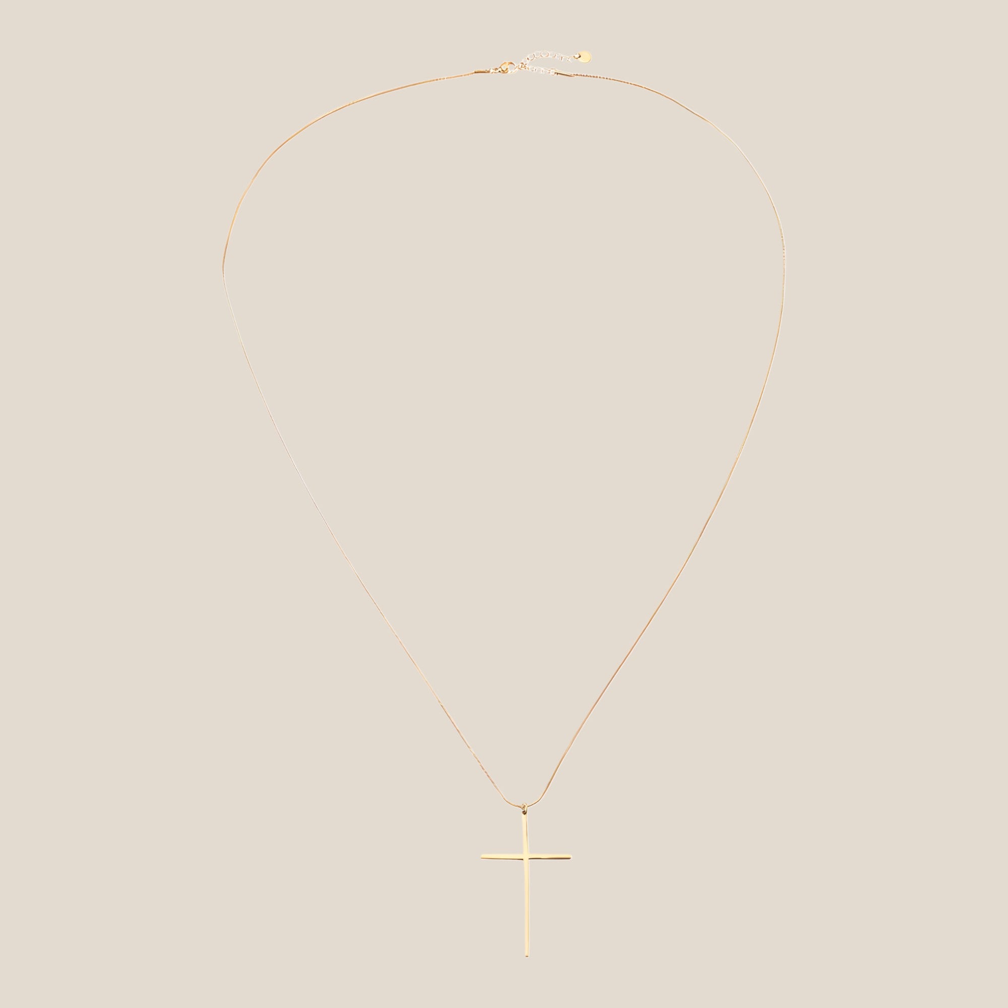 Cross In Round Snake Chain Halskette