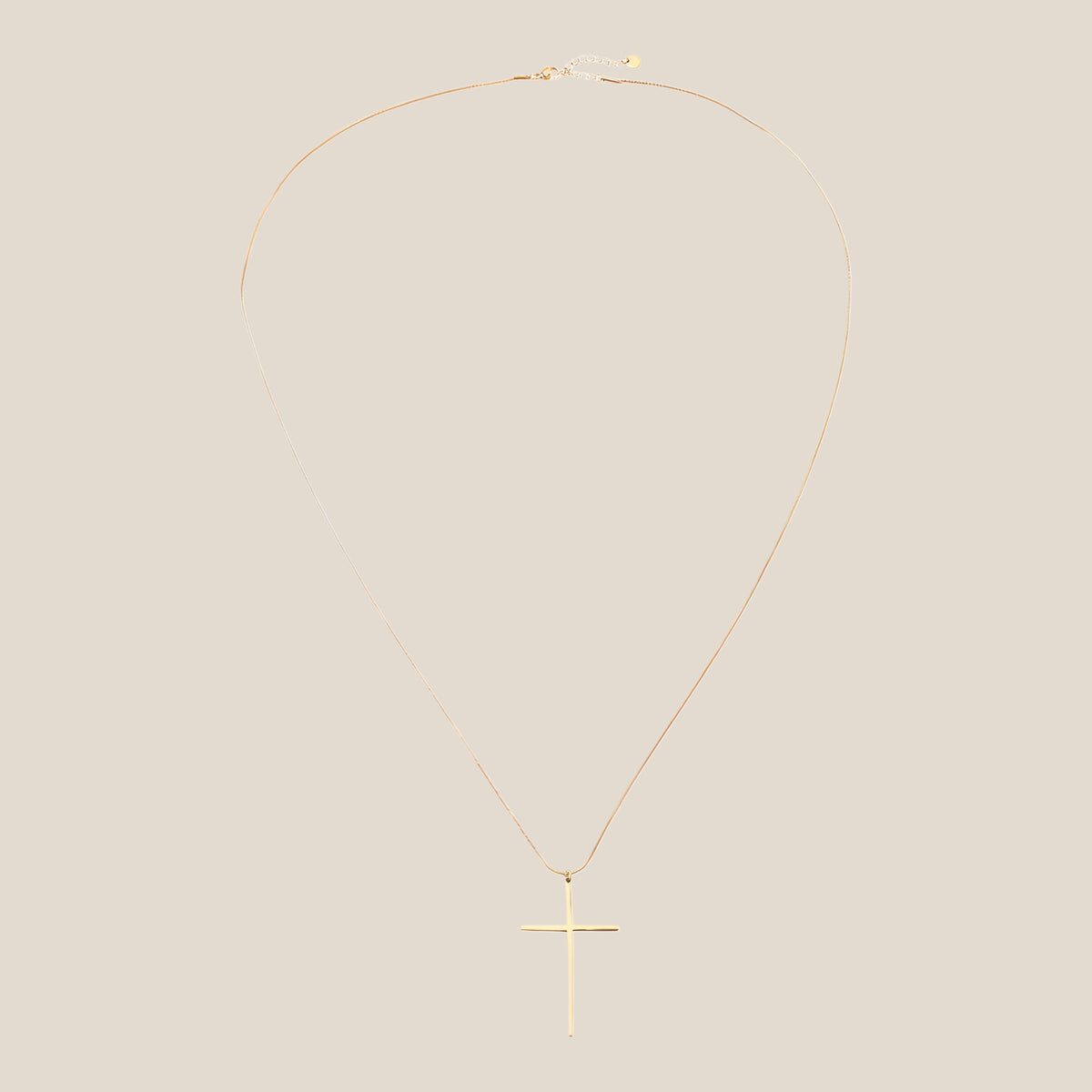 Cross In Round Snake Chain Halskette
