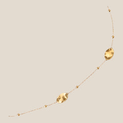 Uneven Plate with Metall Balls Long Simple Chain Halskette