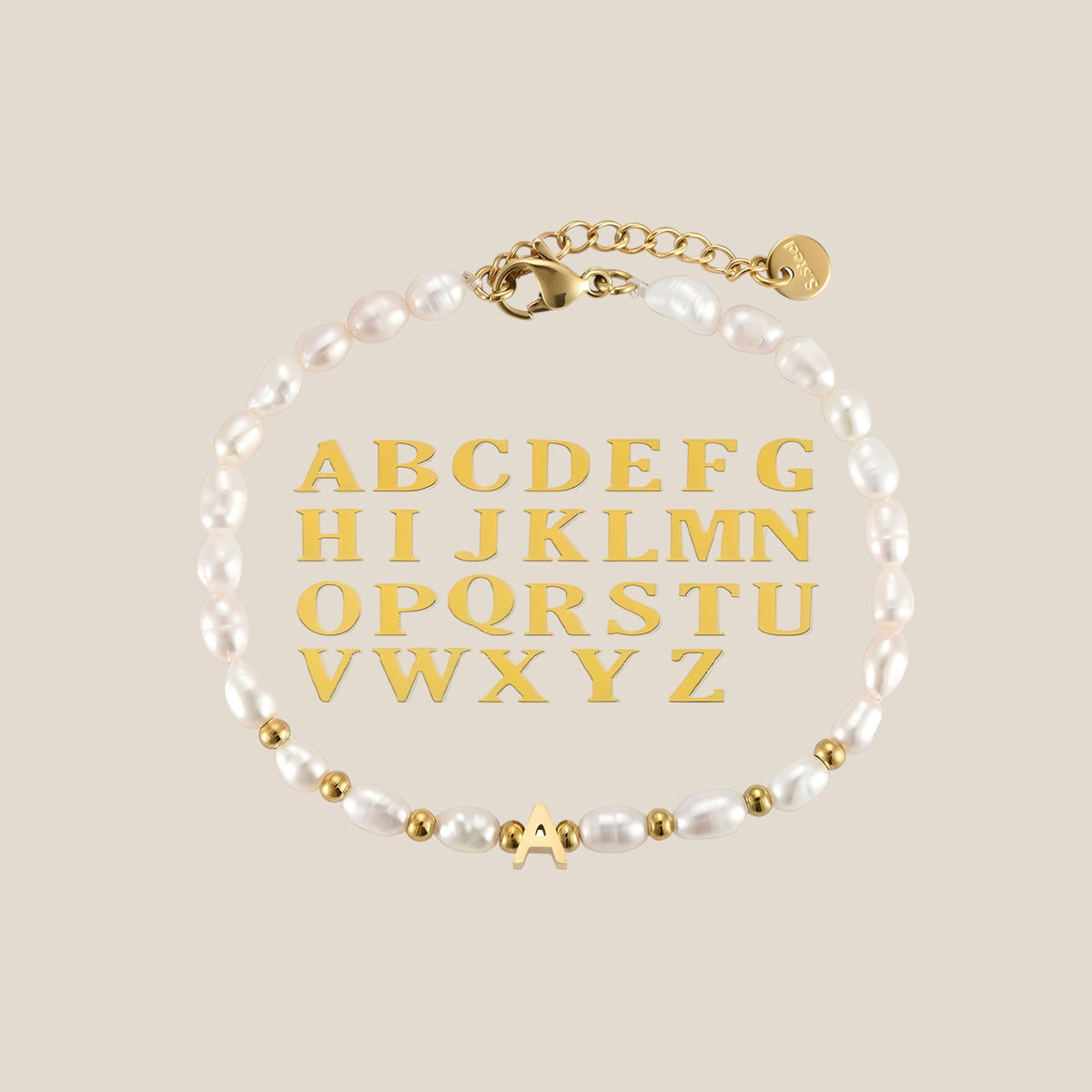 Pearl Alphabet Armband
