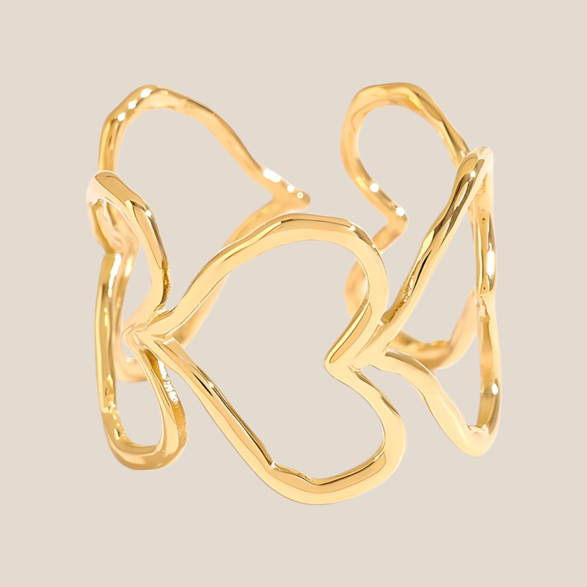 Many Doodle Hearts Edelstahl Ring