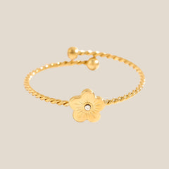 Nice Flower Edelstahl Ring