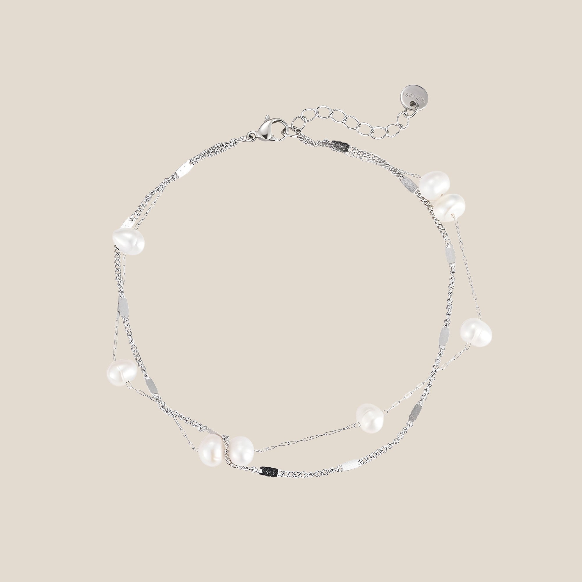 Bubbly Pearls Multilayered Fußkette