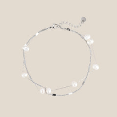 Bubbly Pearls Multilayered Fußkette