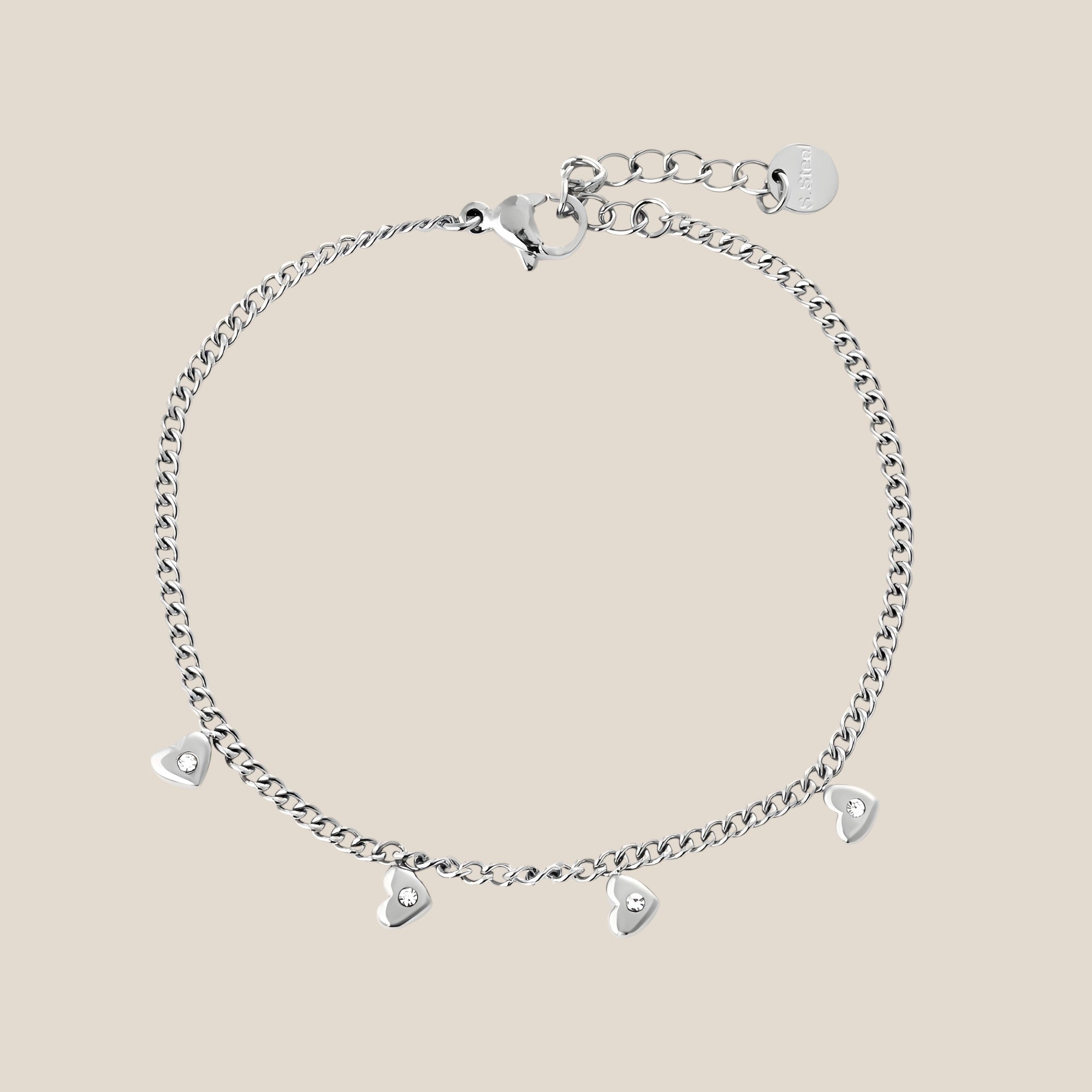 Mini Hearts With Diamond Armband