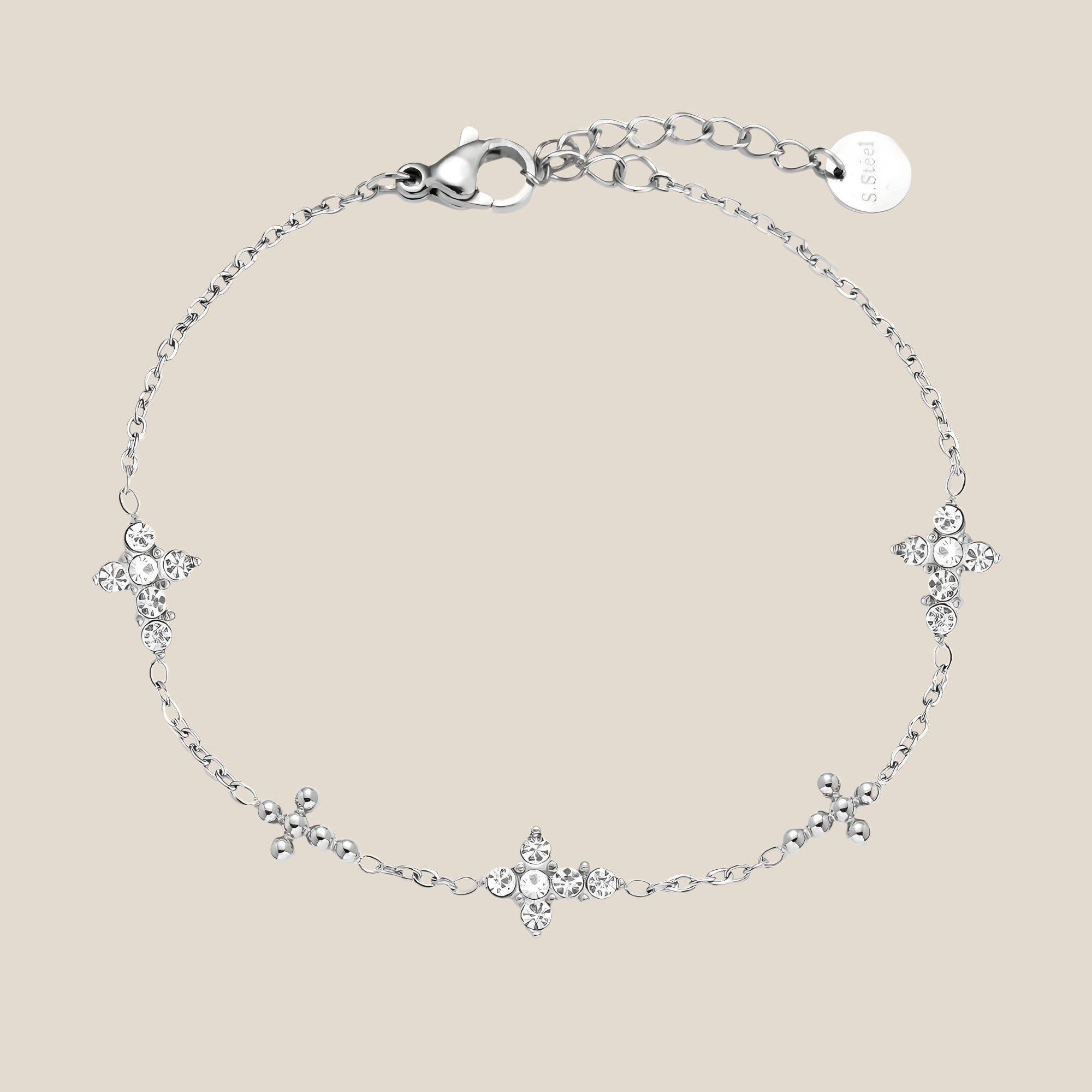 Diamond Dots Cross Armband
