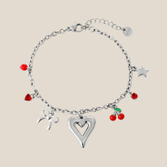 Garnet nice Heart Armband