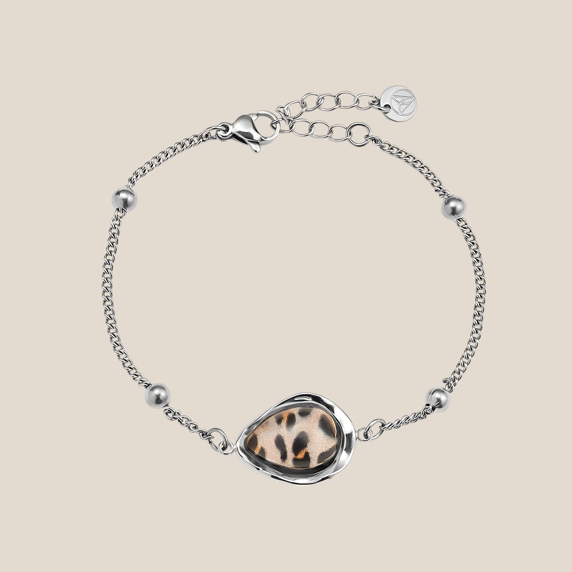 Leopard Print In Thin Chain Armband