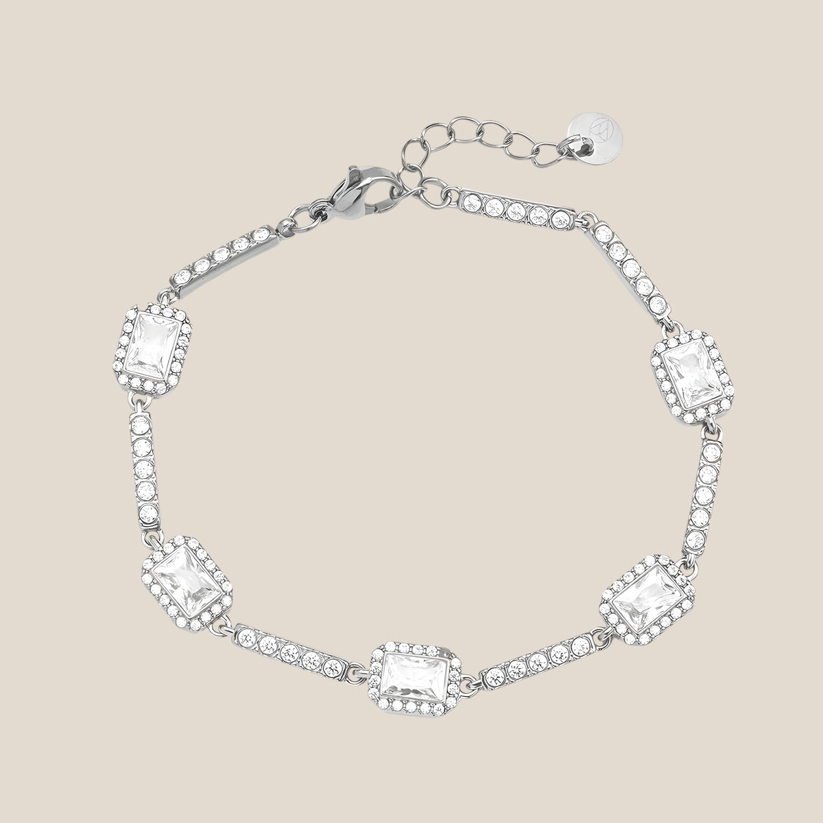 Diamond Cubes And Line Chain Armband
