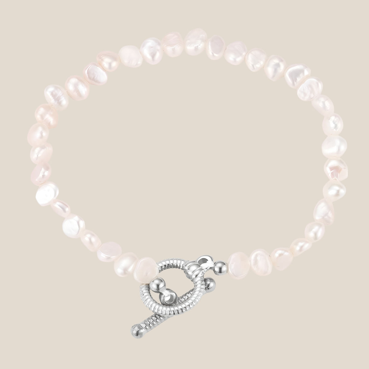 Rugged Line of Pearls Armband