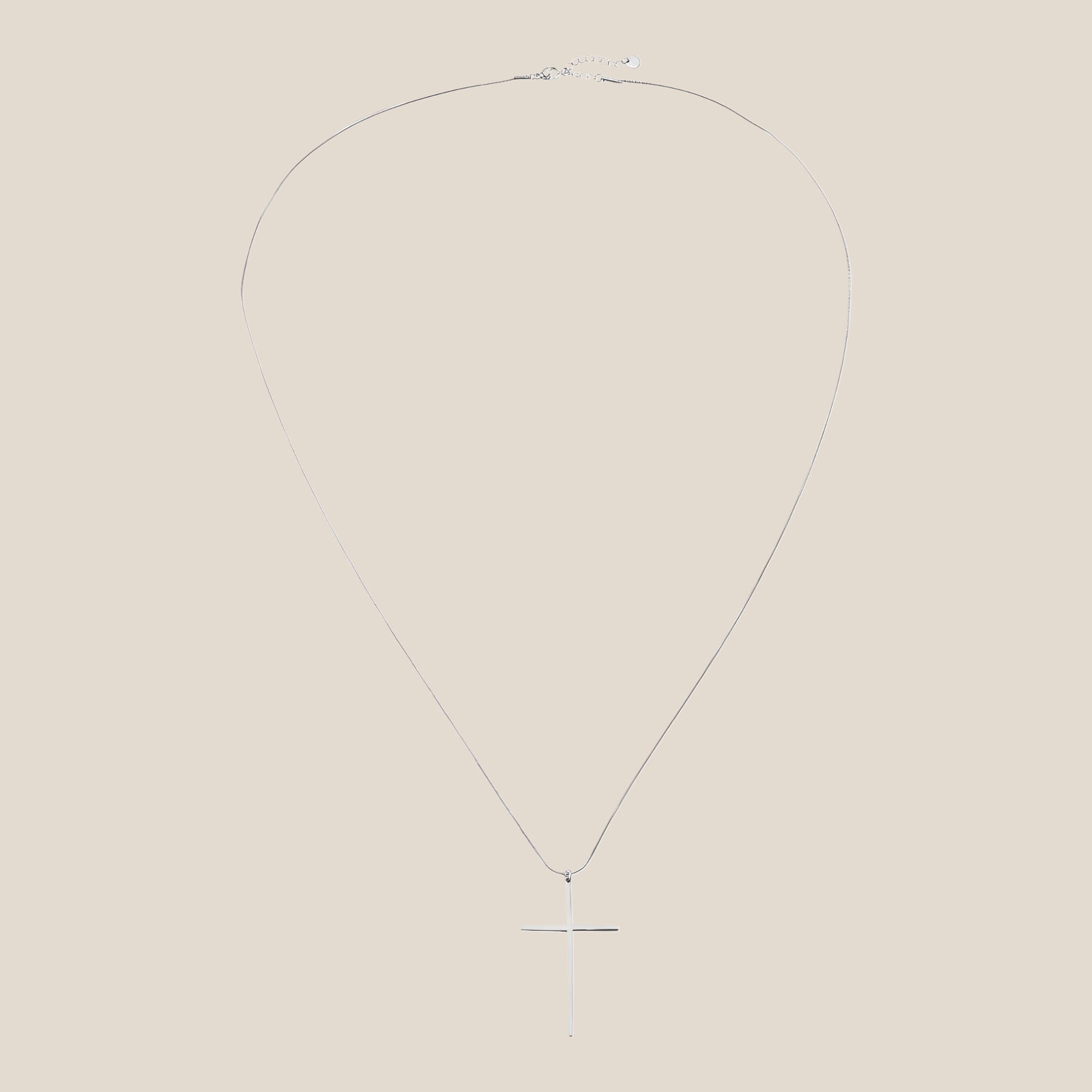 Cross In Round Snake Chain Halskette