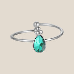 Exotic Pear Diamond Edelstahl Ring
