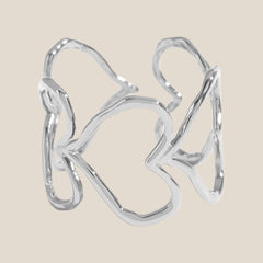 Many Doodle Hearts Edelstahl Ring