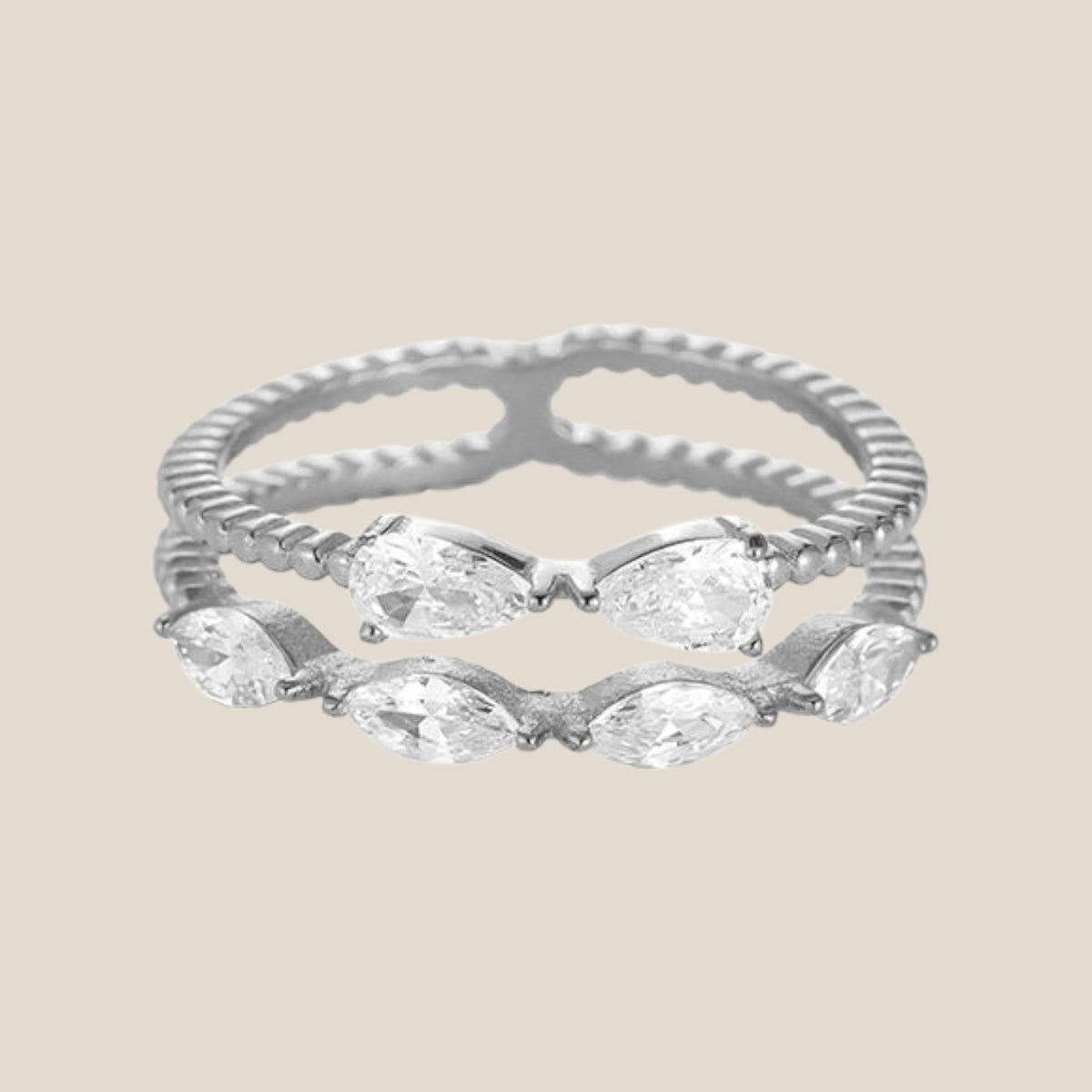 Tie & Braid Diamonds Edelstahl Ring