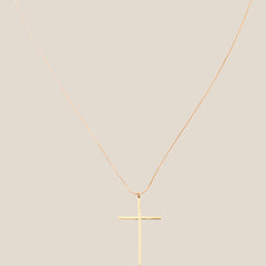 Cross In Round Snake Chain Halskette