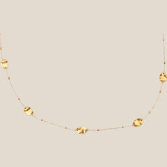 Uneven Plate with Metall Balls Long Simple Chain Halskette